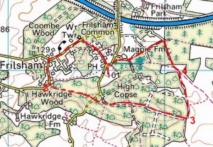 Map for Frilsham village walk