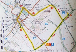 Map for Wayland Smithy Ashbury Village walk